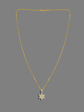 Load image into Gallery viewer, Vintage Judaica Two Tone Chai Star of David Pendant
