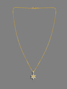 Vintage Judaica Two Tone Chai Star of David Pendant