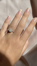 Load and play video in Gallery viewer, Vintage 14k White Gold Diamond Halo Cluster Engagement Ring 1.11ctw
