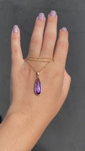 Load and play video in Gallery viewer, Vintage 9k Amethyst Drop Necklace
