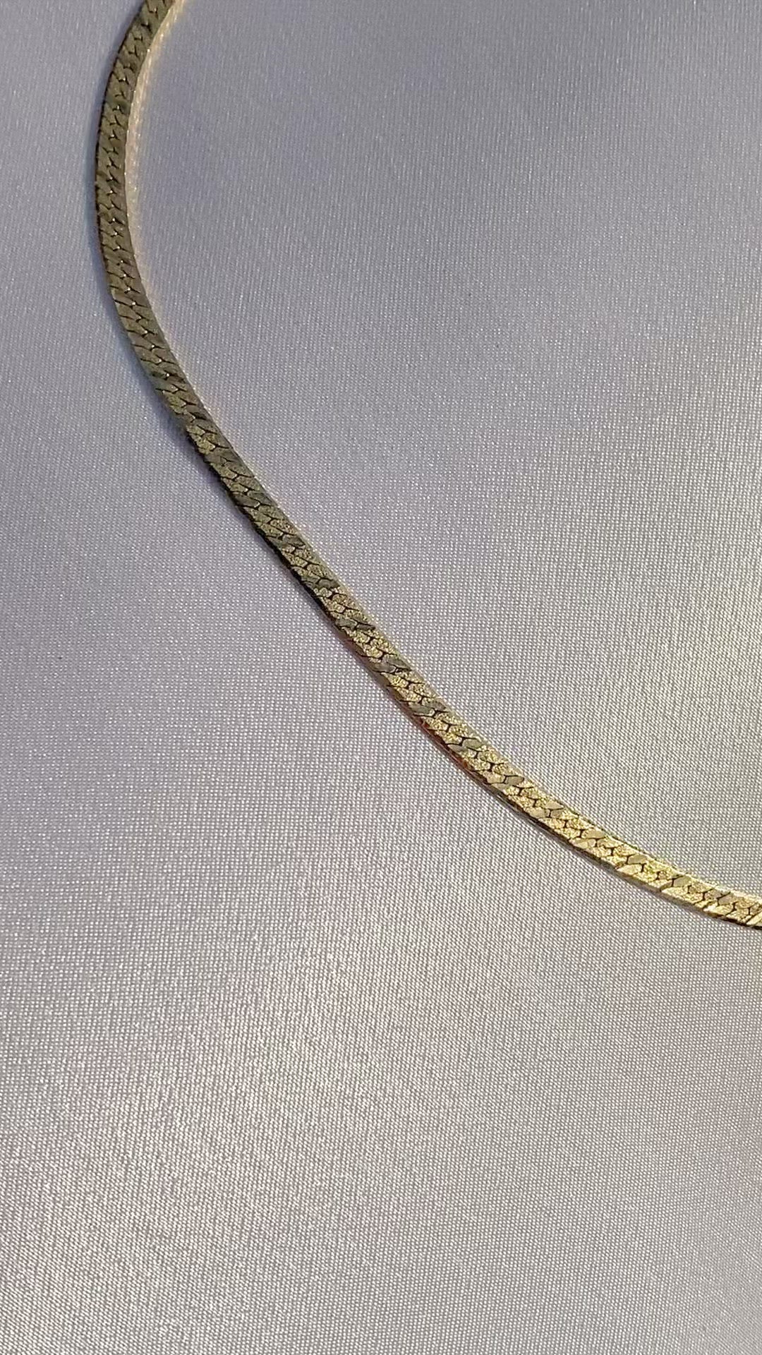 Vintage 14k Italian Etched Snake Chain 16"