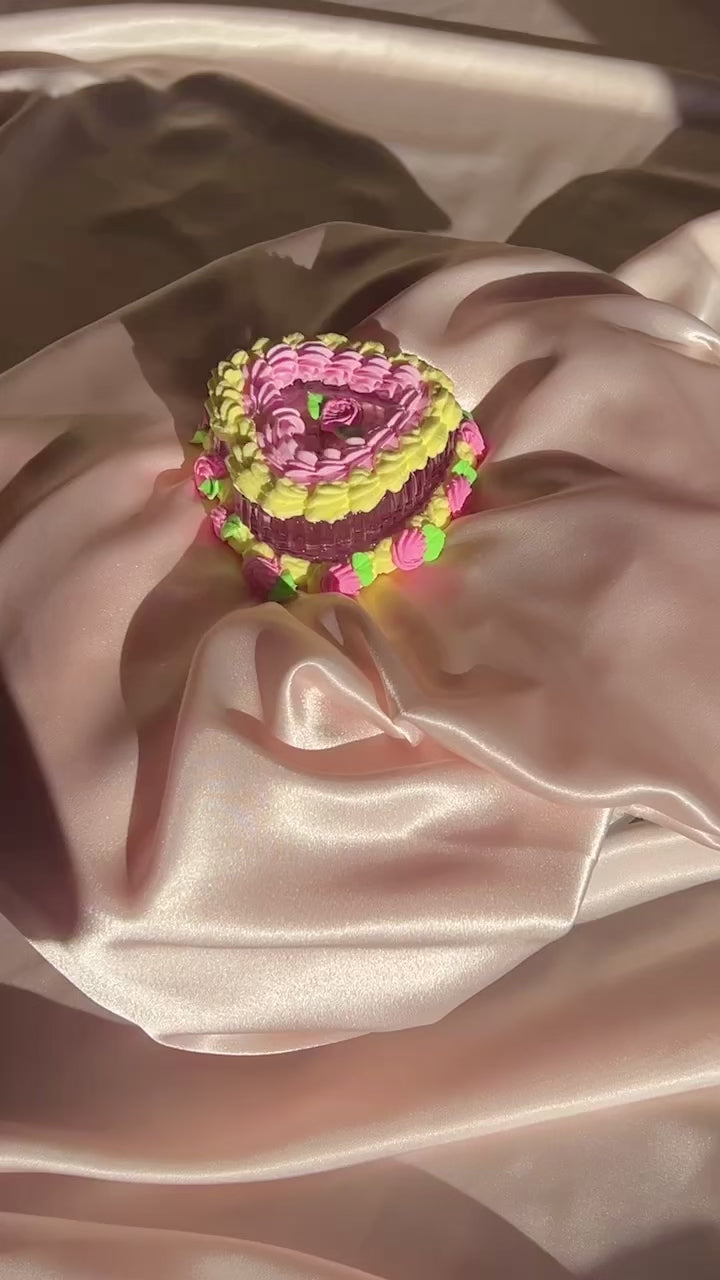 Rose Fake Cake Heart Jewelry Dish