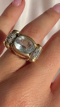 Load and play video in Gallery viewer, Vintage 14k Topaz Diamond Corinthian Ring
