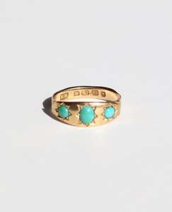 Antique 18k Turquoise Gypsy Ring 1875