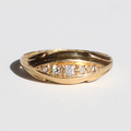 Antique 18k Diamond Gypsy Boat Ring 1919