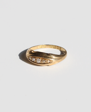 Load image into Gallery viewer, Antique 18k Diamond Gypsy Boat Ring 1919

