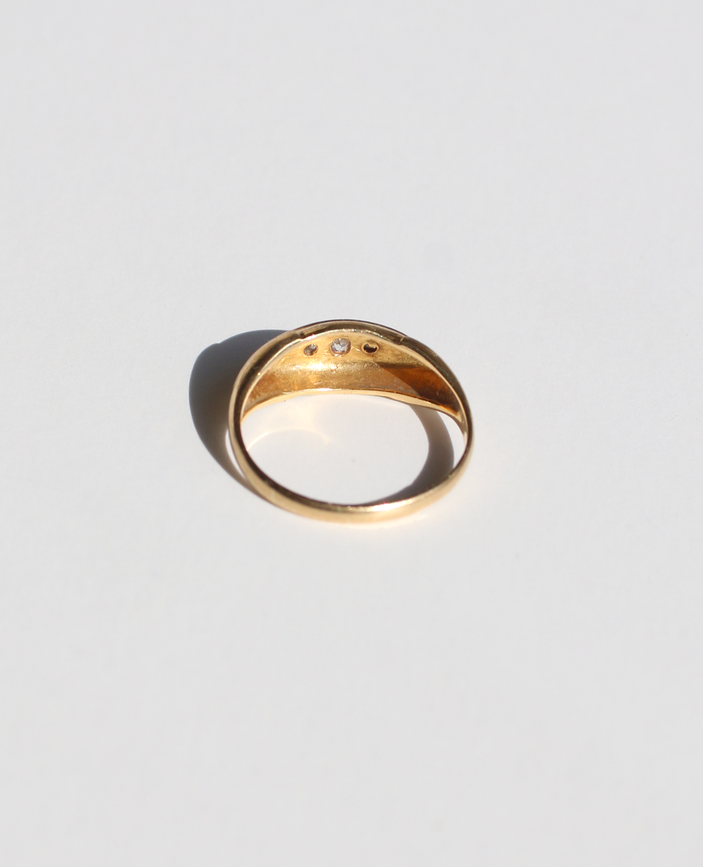 Antique 18k Diamond Gypsy Boat Ring 1919