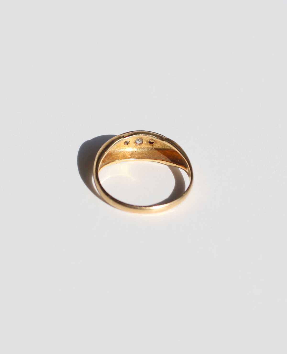 Antique 18k Diamond Gypsy Boat Ring 1919