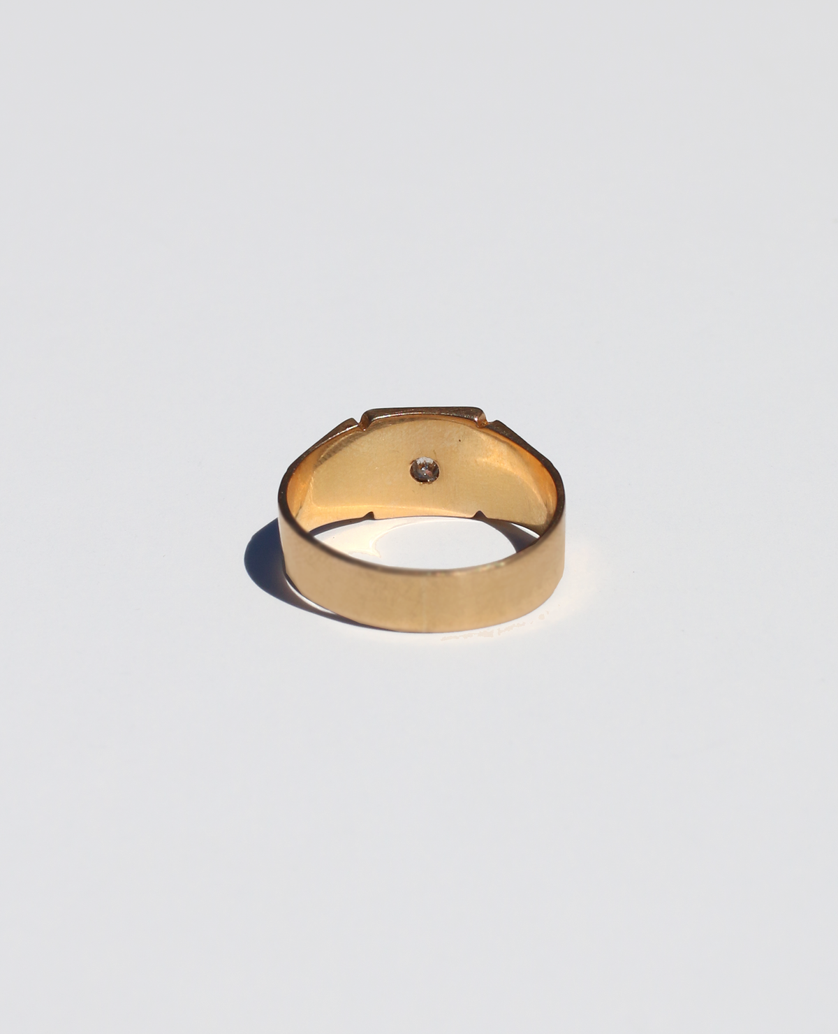 Antique 18k Gypsy Starburst Diamond Signet Ring 1928