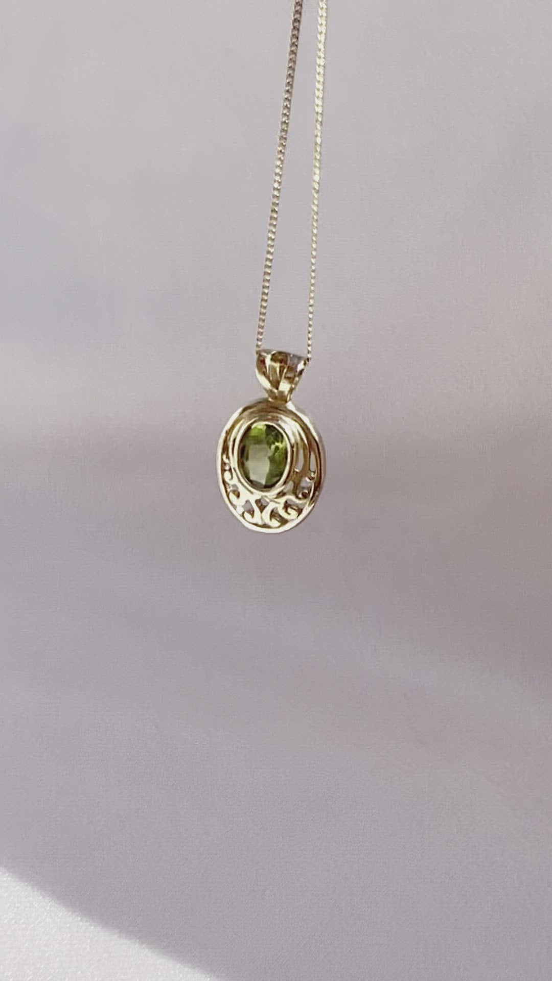 Vintage 9k Peridot Art Nouveau Revival Necklace