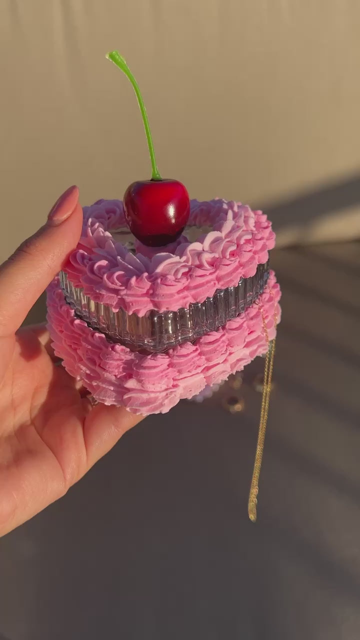 Cherry Fake Cake Heart Jewelry Dish