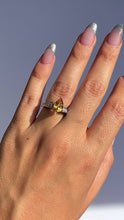 Load and play video in Gallery viewer, Vintage Platinum Citrine Diamond Pear Cut Ring
