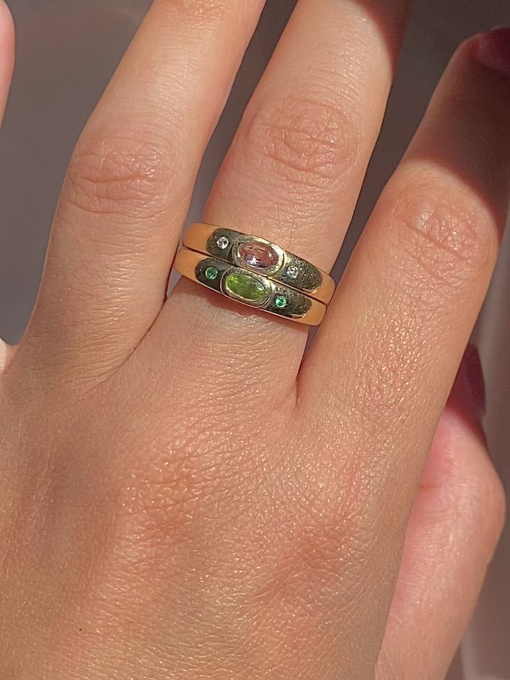Duo Dot Bezel Ring by 23carat