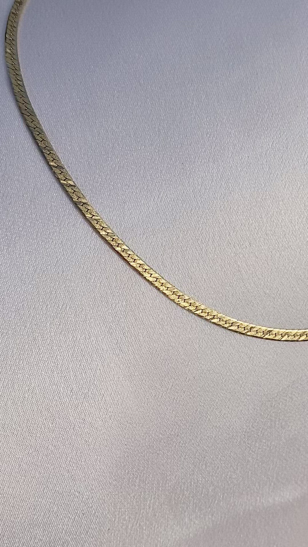 Vintage 14k Italian Etched Snake Chain 16"