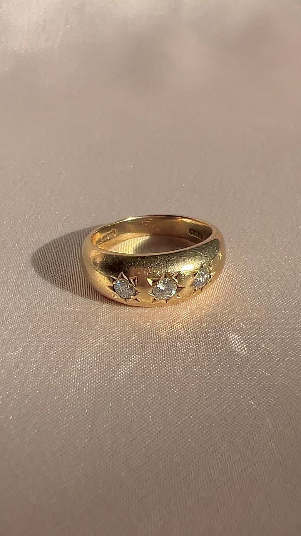 Vintage 9k Diamond Trilogy Starburst Revival Ring 1988