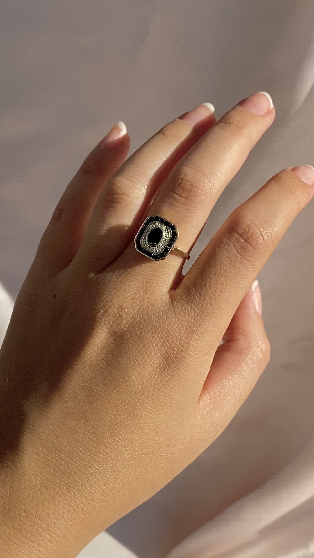 Midnight Sapphire Diamond Target Deco Ring