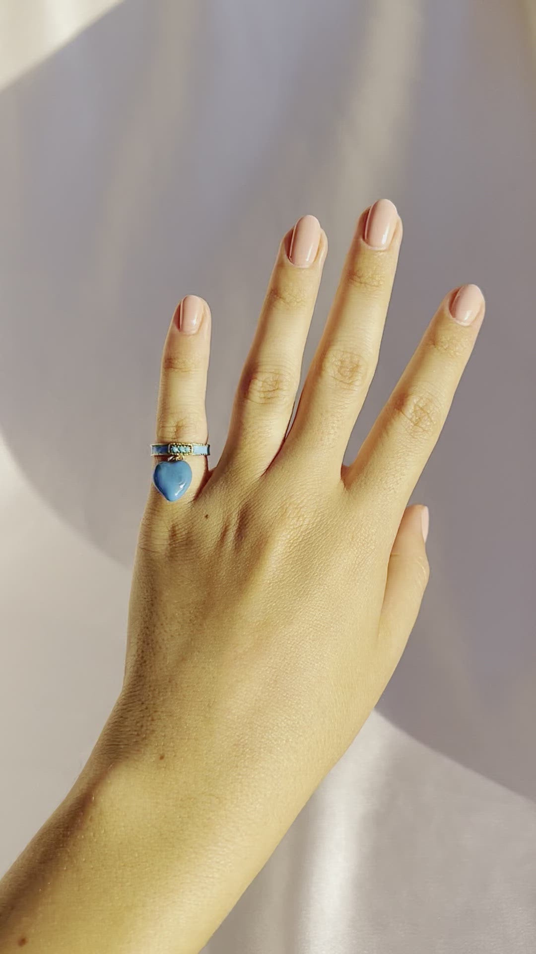 Antique 18k Turquoise Victorian Enamel Heart Ring
