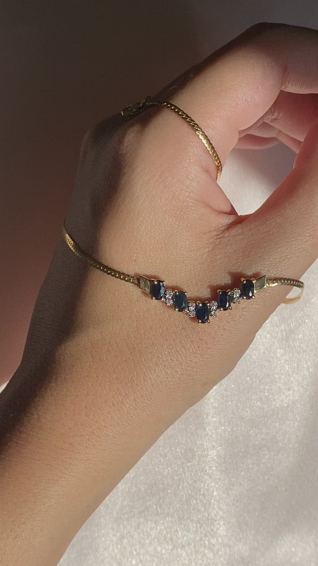 Vintage 10k Spinel Diamond Bib Necklace