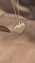 Load and play video in Gallery viewer, Vintage 14k Diamond Heart Lattice Pendant
