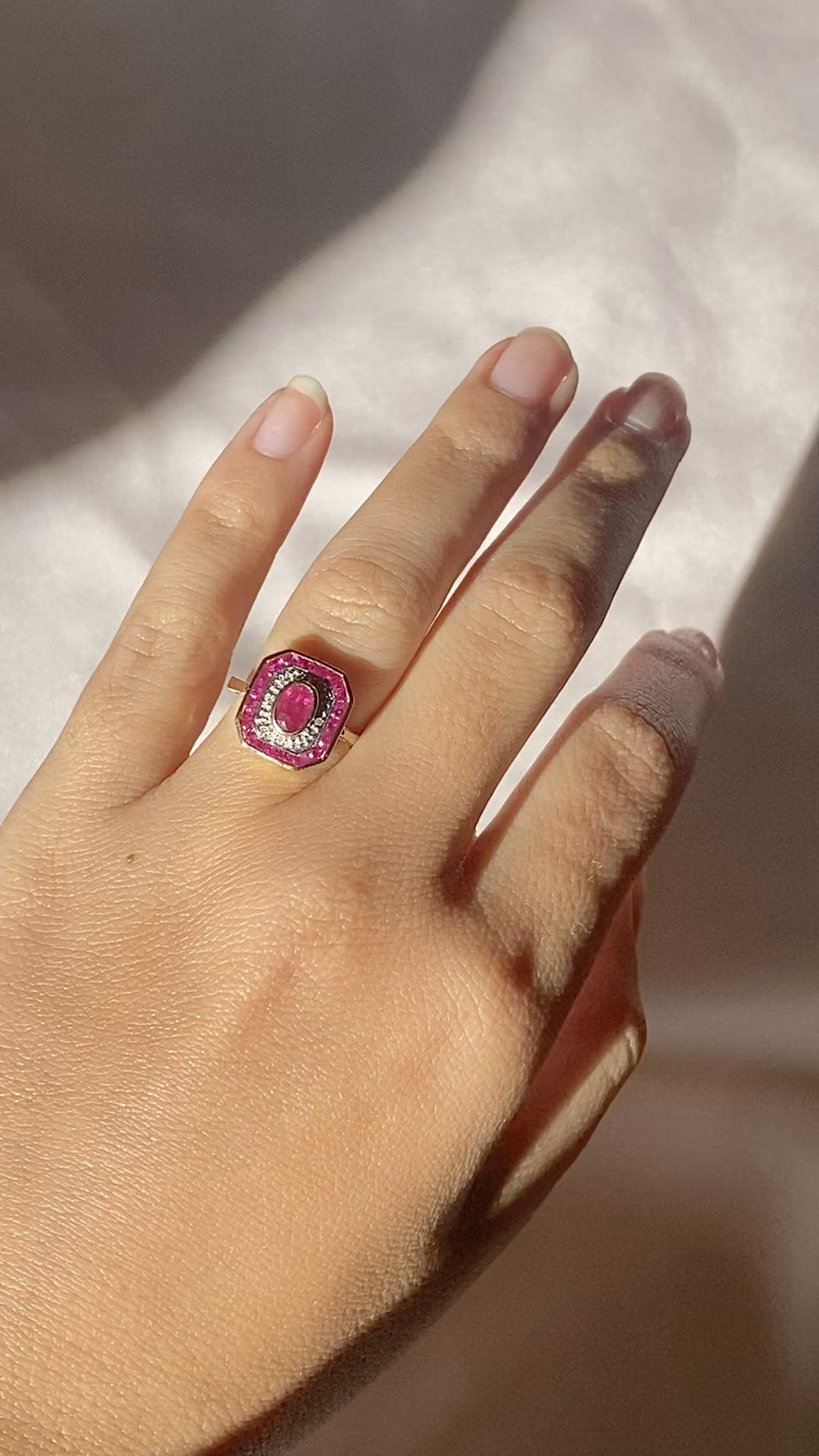 Ruby Diamond Target Deco Ring
