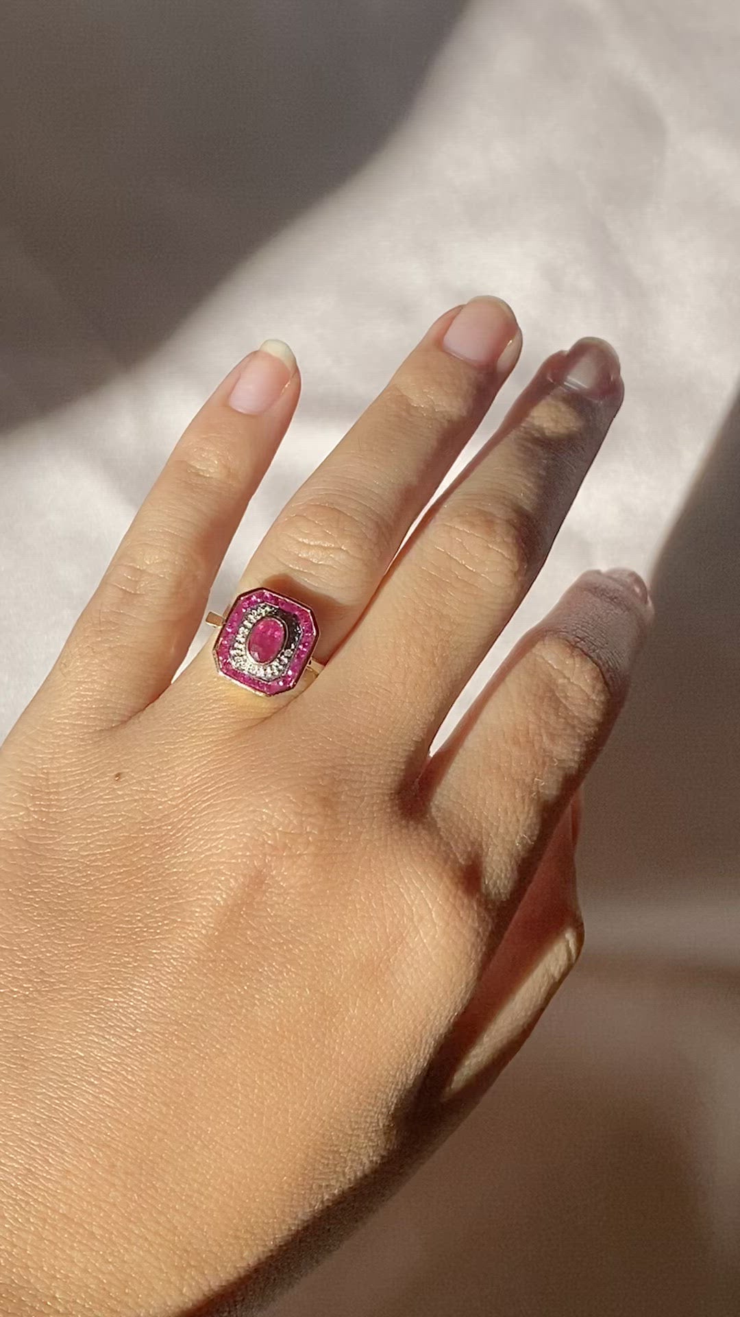 Ruby Diamond Target Deco Ring