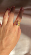 Load and play video in Gallery viewer, Vintage 14k Ruby Genie Serpent Cabochon Ring
