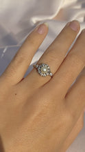 Load and play video in Gallery viewer, Antique 18k Deco Diamond Pearl Cluster Engagement Ring
