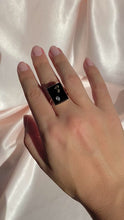 Load and play video in Gallery viewer, Antique 14k Onyx Diamond R Ring 1890s
