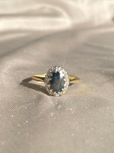 Antique 18k Sapphire Diamond Ring 1907