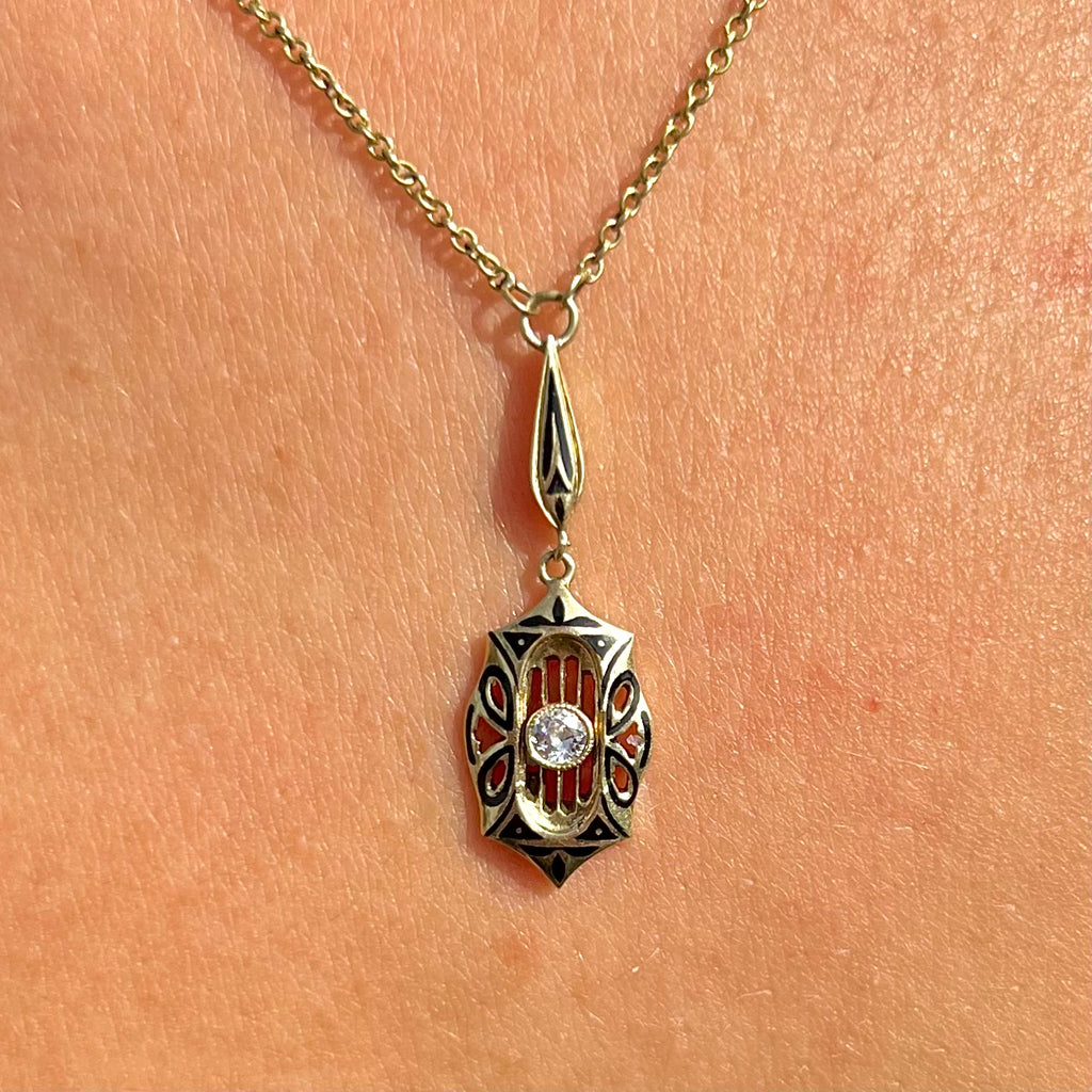 Antique Diamond Art Nouveau Necklace