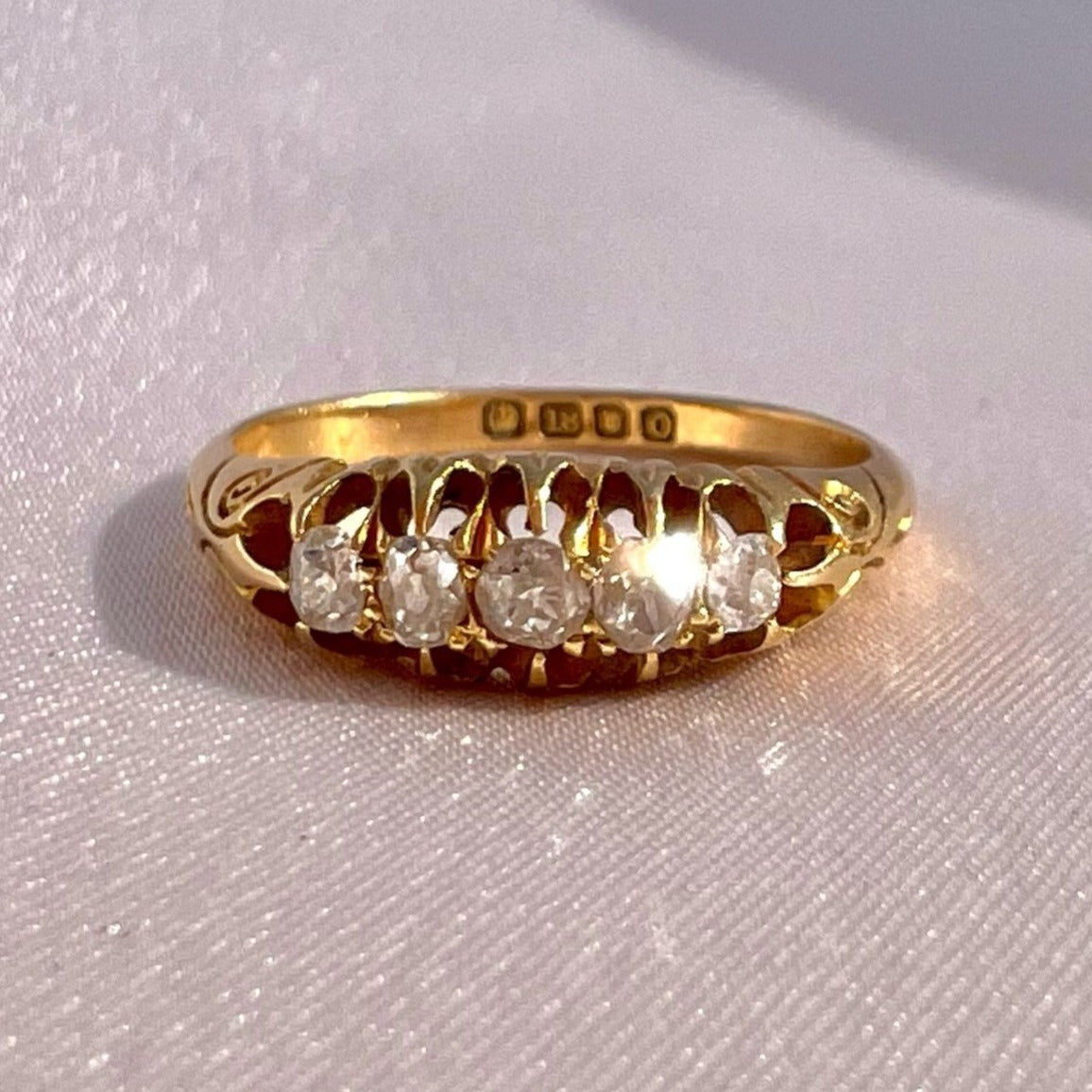 Antique 18k Diamond Claw Ring 1889