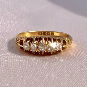 Antique 18k Diamond Claw Ring 1889