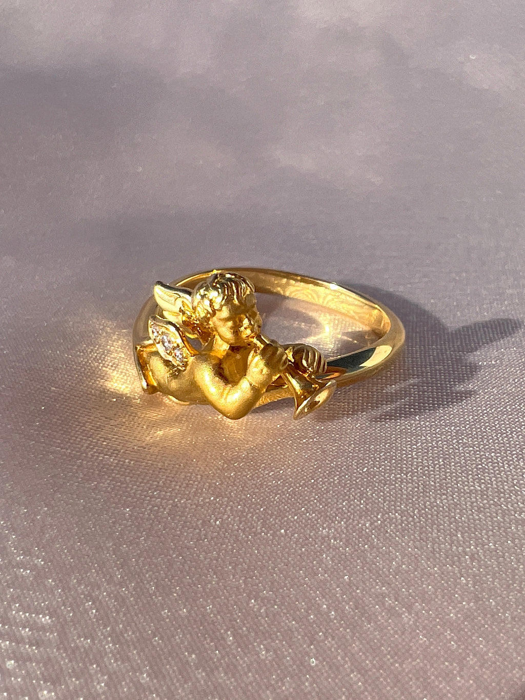 Vintage 18k Carrera y Carrera Diamond Cherub Ring