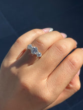 Load image into Gallery viewer, Antique 18k Platinum Old European Diamond Trilogy Ring 1.90cts
