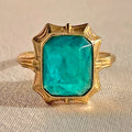 Antique Paste Green Crystal Ring