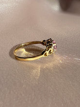Load image into Gallery viewer, Vintage 9k Pink Zircon Diamond Heart Ring
