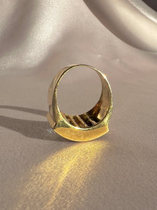 Vintage 18k Rainbow Gemstone Baguette Signet Ring