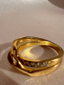 Vintage 18k Carrera y Carrera Diamond Holding Hands Half Eternity Ring