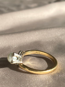 Vintage 14k Gold Pearl Crossover Ring