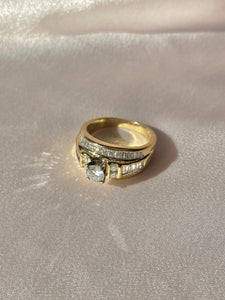 Vintage 14k Baguette Diamond Engagement Ring 1.00cts