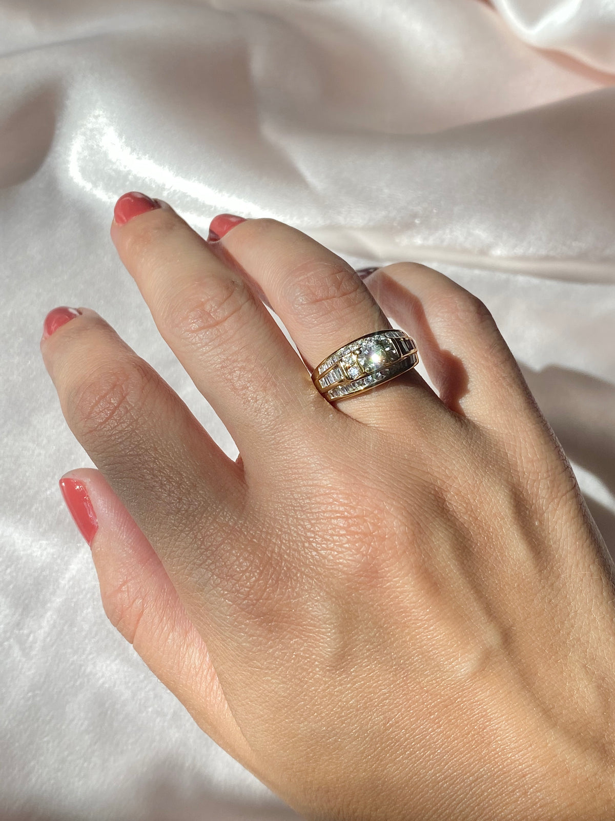 Vintage 14k Baguette Diamond Engagement Ring 1.00ct