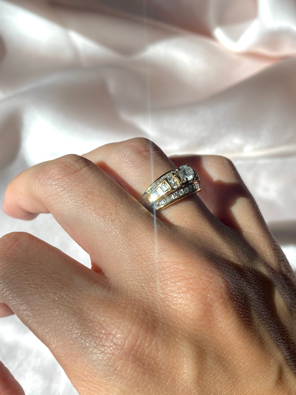 Vintage 14k Baguette Diamond Engagement Ring 1.00ct