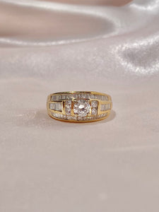 Vintage 14k Baguette Diamond Engagement Ring 1.00ct