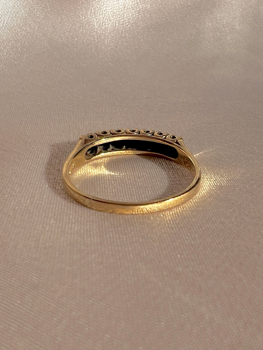 Vintage 9k Sapphire Diamond Starburst Half Eternity Ring 1993