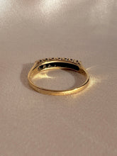 Load image into Gallery viewer, Vintage 9k Sapphire Diamond Starburst Half Eternity Ring 1993
