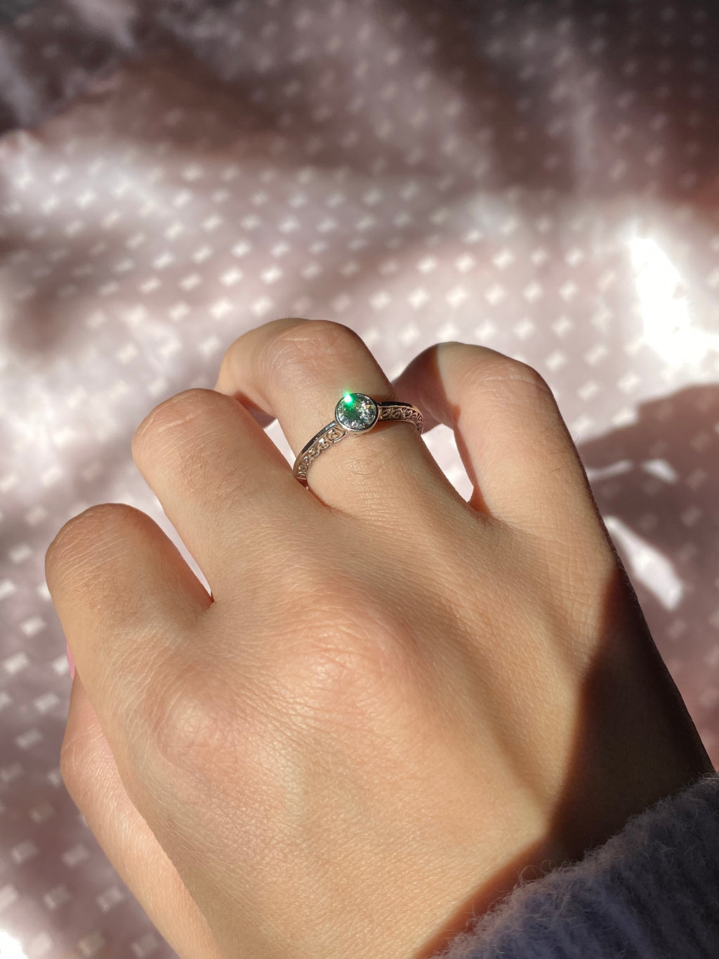 Antique Engagement Old European Cut Bezel Diamond Ring