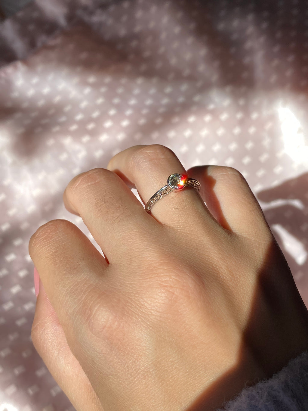 Antique Engagement Old European Cut Bezel Diamond Ring
