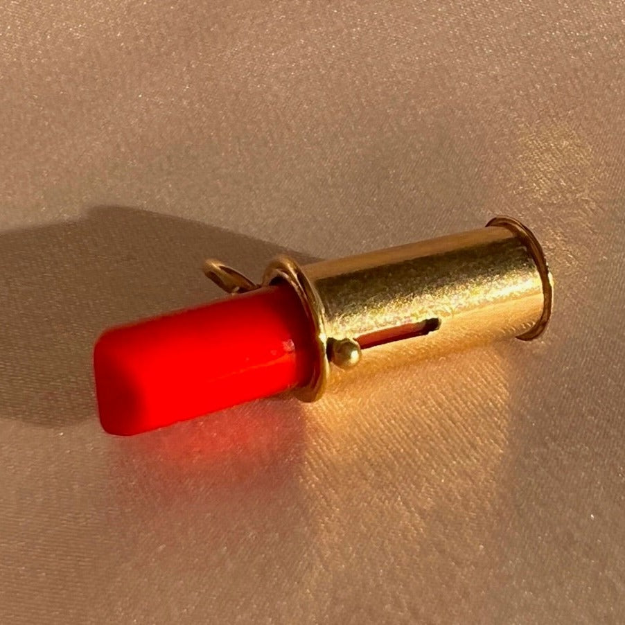 Vintage 9k Lipstick Tube Pendant 1967
