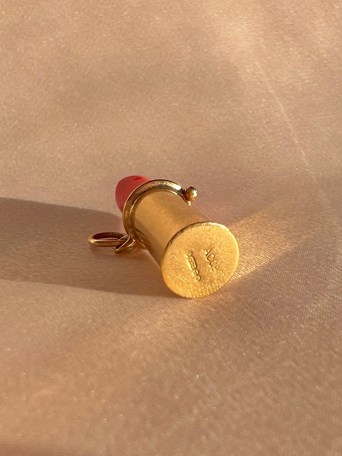 Vintage 9k Lipstick Tube Pendant 1967