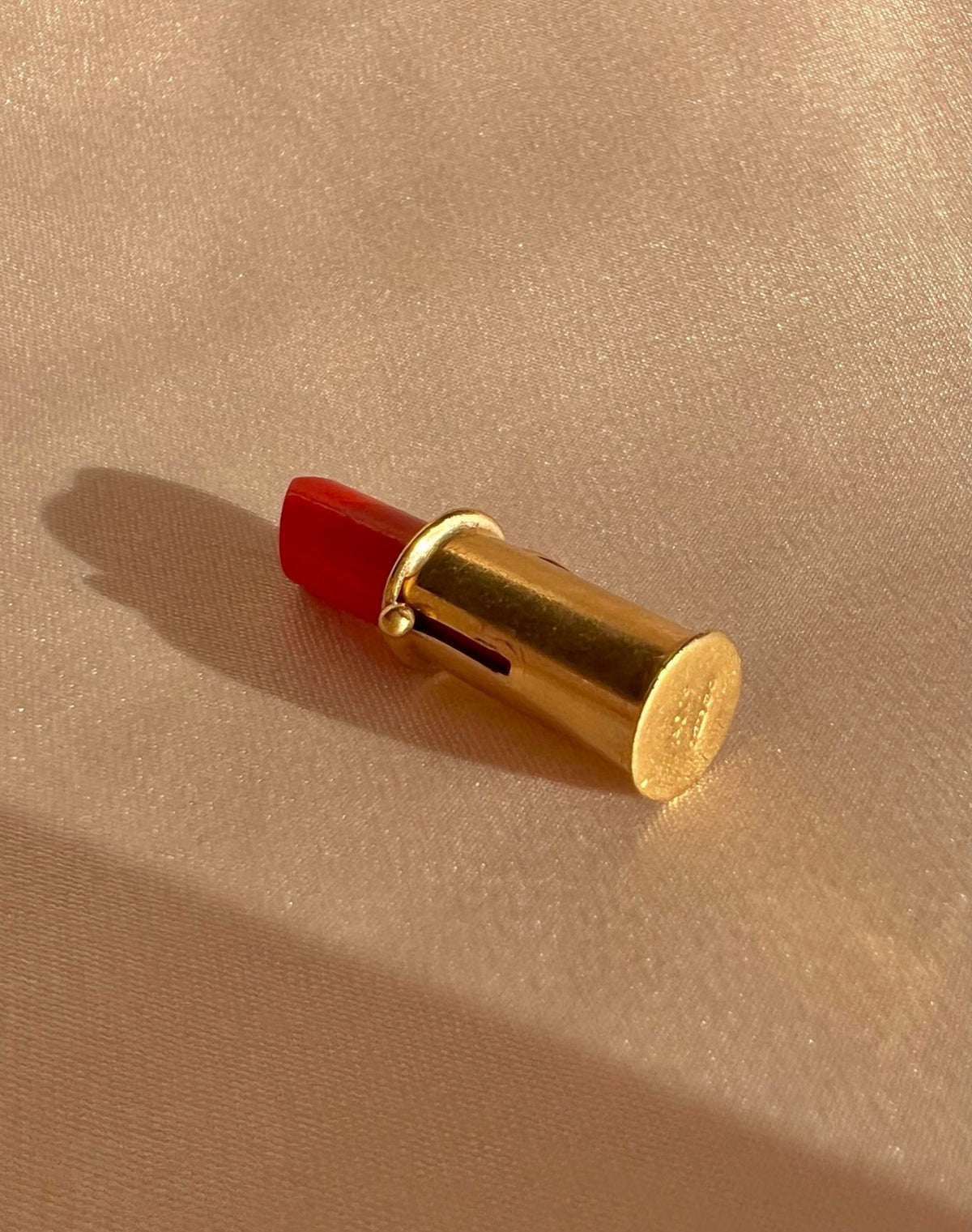 Vintage 9k Lipstick Tube Pendant 1967